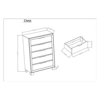 Callisie - Chest With 5 Drawers - Brown