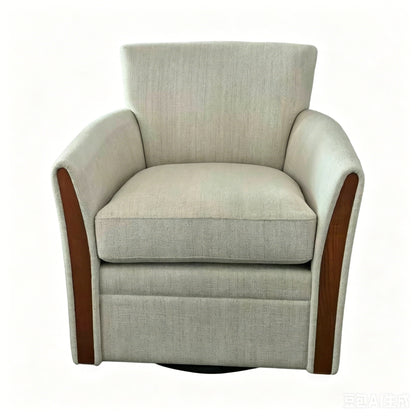 Swivel Accent 360° Rotating Armchair With Turntable Base For Living Room - Cream Beige