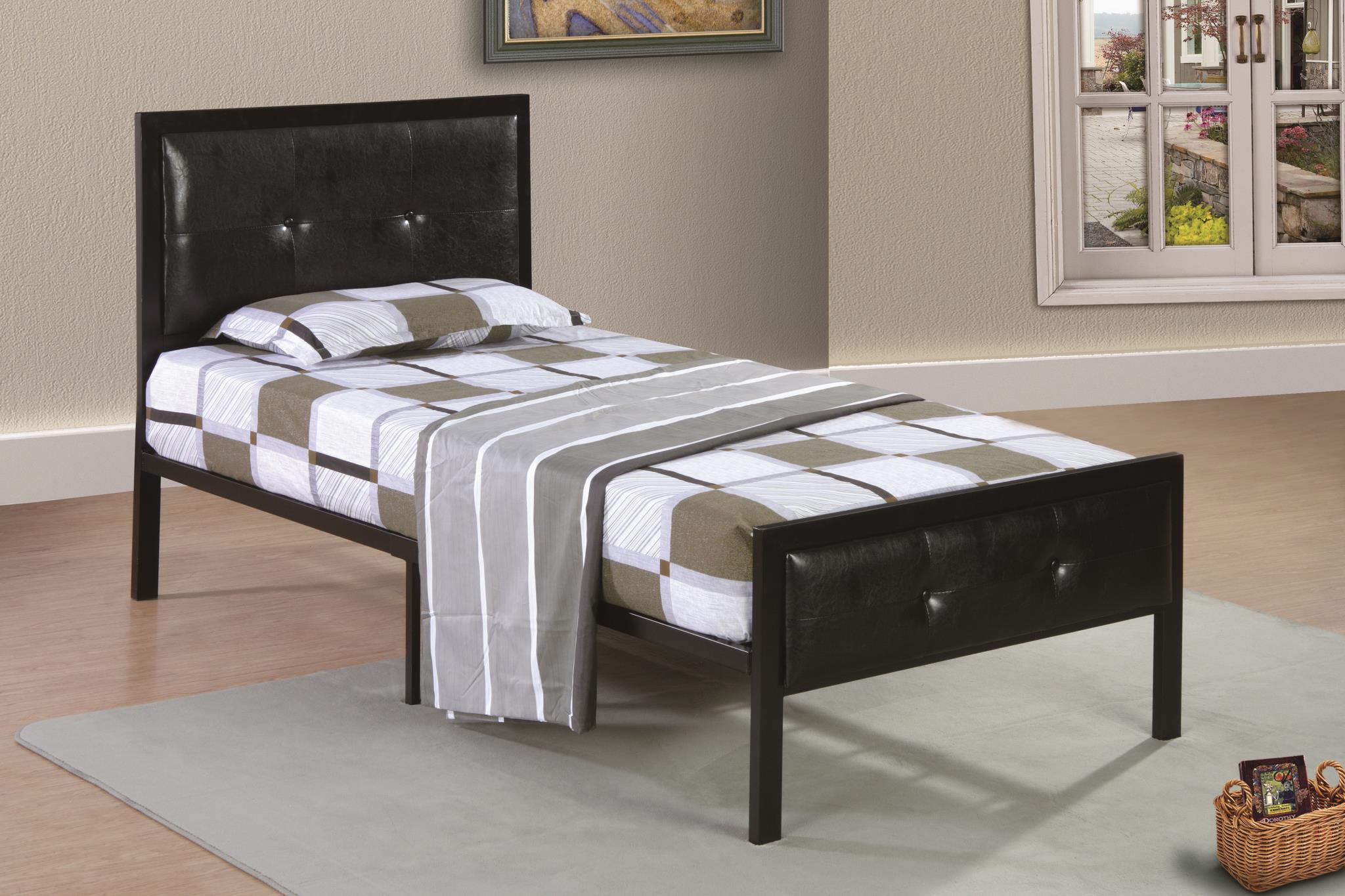 Queen Padded Metal Black PU - B630-Q