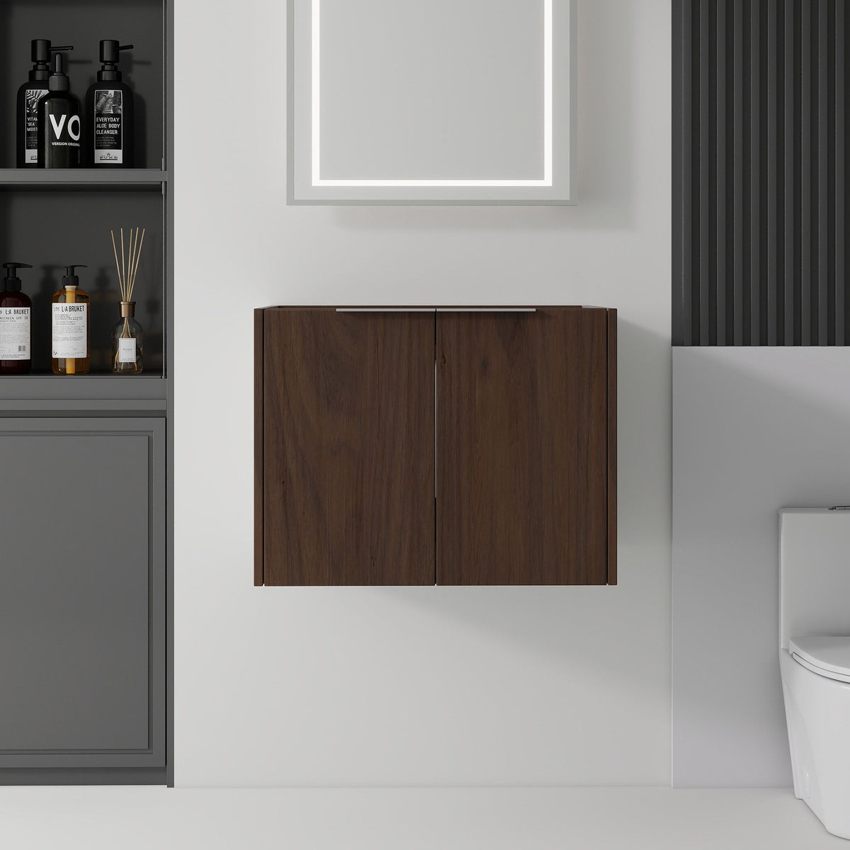 Floating Bathroom Vanity Cabinet With Soft Close Double Doors, Spacious Interior Storage, Wall Mounted, Cabinet Only