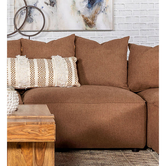 Colleen - Armless Chair With Pillows - Terracotta