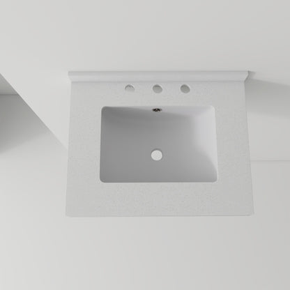 Basin Sink With 2" Thick Rim, Triple Faucet Holes, Sink Only