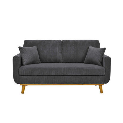 Upholstered Loveseat With Arms And Pillows
