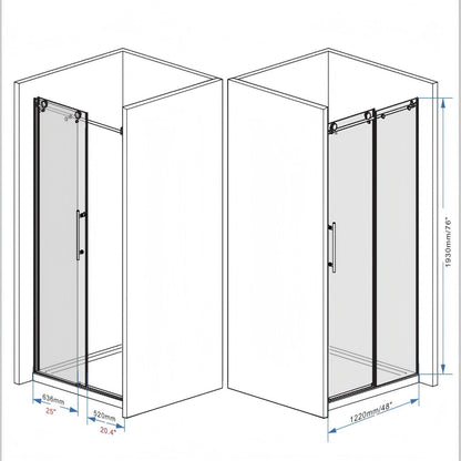 Frameless Shower Door With Handle