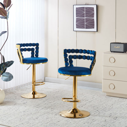 Modern Bar Chair With Iron Tube Legs, Soft Cushions And Comfortable Backrest (Set of 2)