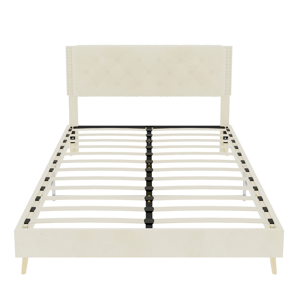 Upholstered Bed With Tufted Headboard