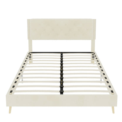 Upholstered Bed With Tufted Headboard