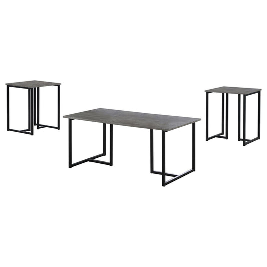 3 Piece Occasional Set With Smooth Top - Gray