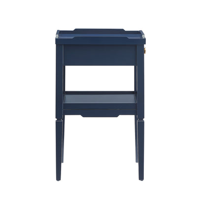 Foley - 1 Drawer Nightstand With Pull - Dark Blue