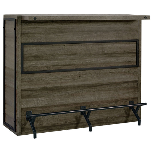 Garrison - 5 Shelf Home Bar Wine Cabinet With Stemware Racks And 12 Bottle Wine Storage - Oak