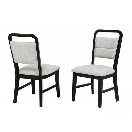 Dining Kitchen Side Chair With Curved Back Design (Set of 2) - Black / Gray