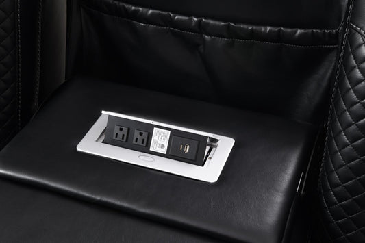 U92 - LED Power Reclining With Power Headrest Chair - Black
