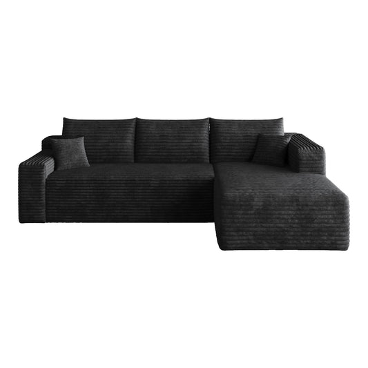Cloud Sectional Sofa, Comfort U-Shaped Sofa For Living Room - Black