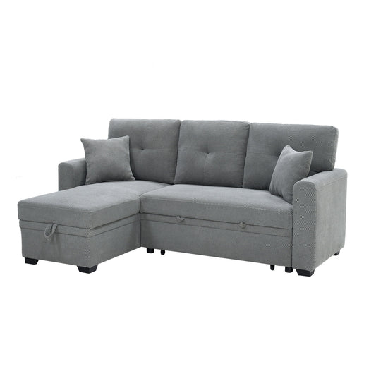 Sleeper Sectional With Pull Out Bed, Reversible Chaise