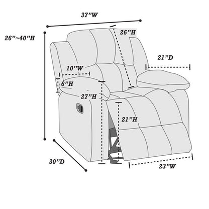 Modern Living Room Set, Reclining Mechanism