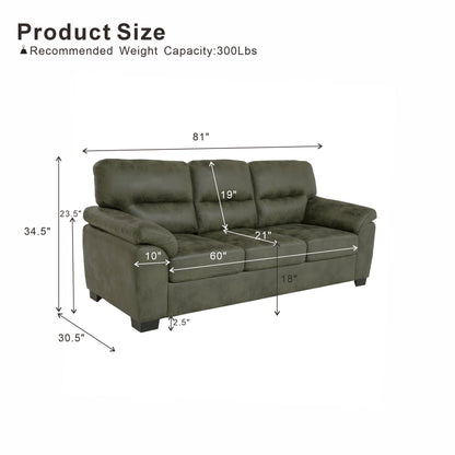 3 Seater Sofa With Padded Armrests And Triangular Leg