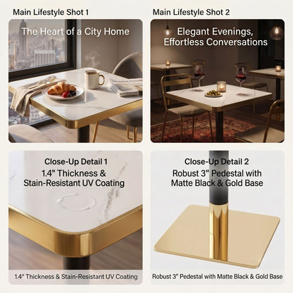Square Small Kitchen Table With Pedestal Base