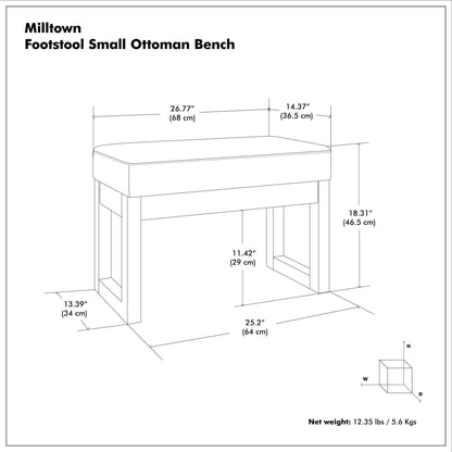 Milltown - Upholstered Ottoman Bench