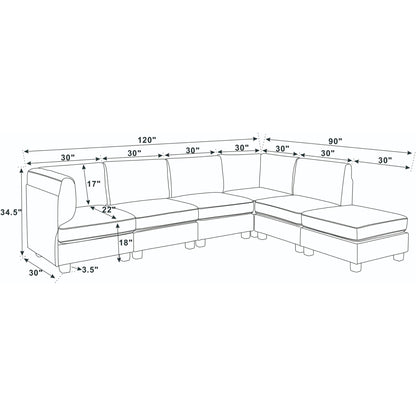 Upholstered Modular Sectional With Removable Cushions