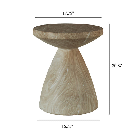 Outdoor Geometric End Table - Marble