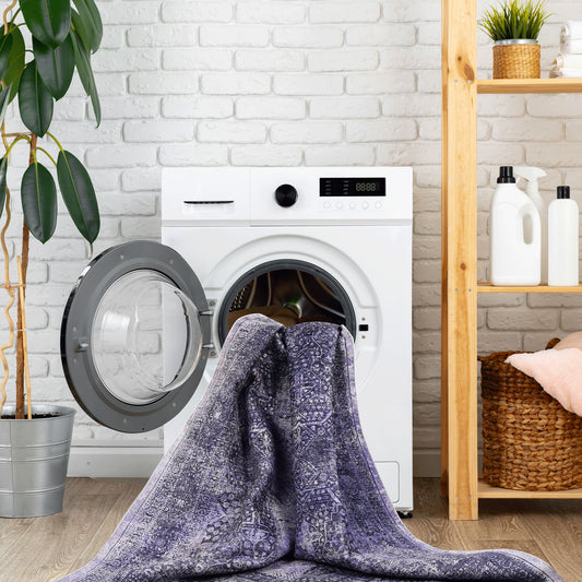 Maval - 3' X 5' Washable Area Rug - Anthracite