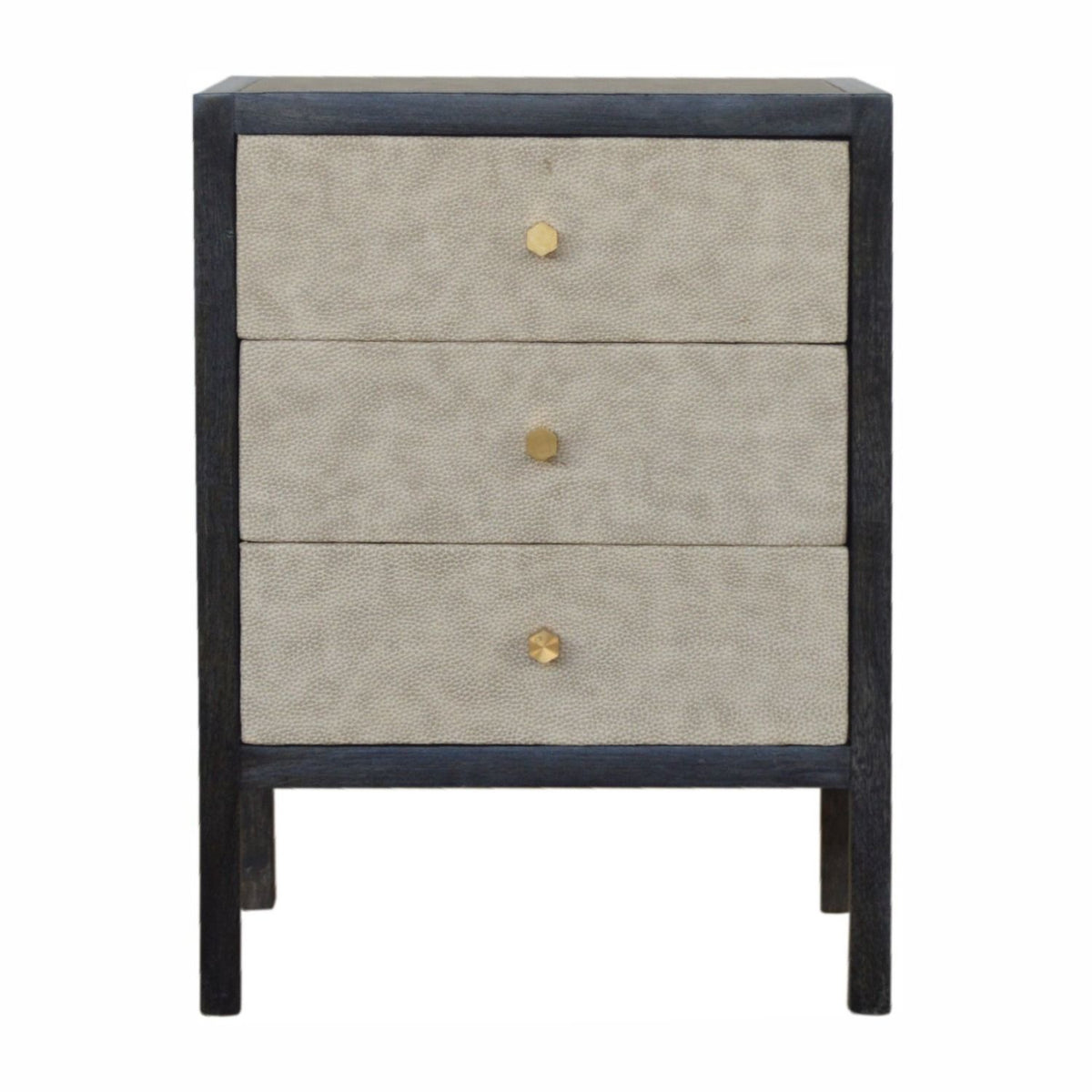 Nightstand, 3 Drawer - Black