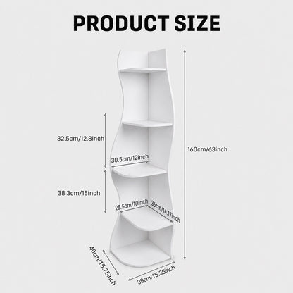 5 Tier S - Shaped Corner Shelf For Living Room