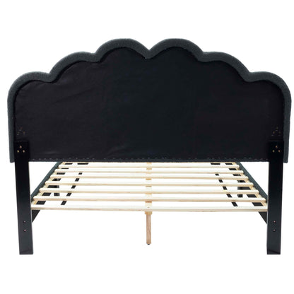 Bed With Floral Design Headboard And Built In LED Lighting