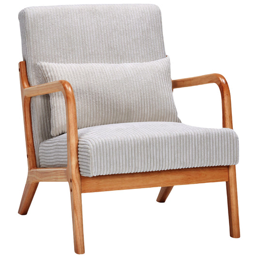 Accent Arm Chair With Pillow Upholstered