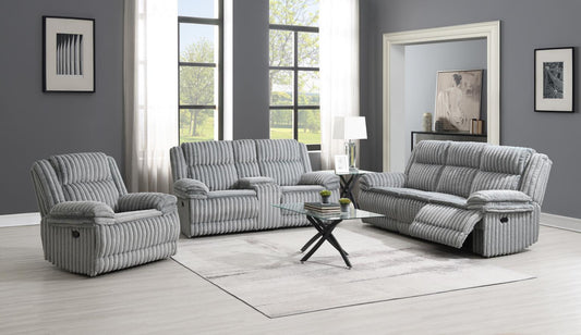 U113 - Corduroy Motion Sofa With Dropdown - Gray
