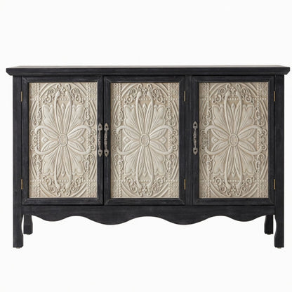 3 Door Sideboard Buffet Cabinet With Storage - Black