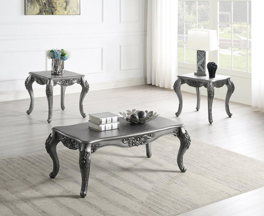 T206 - Coffee Table & 2 End Tables - Silver