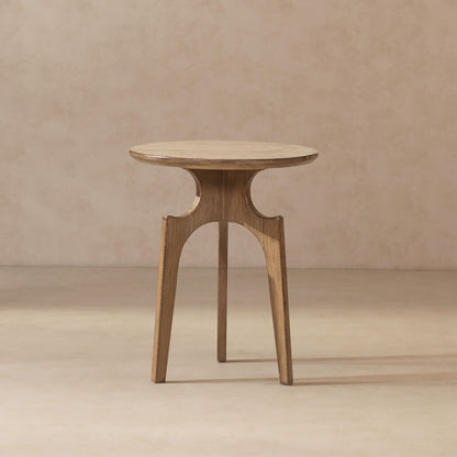 Carmel - Round Side Table - Antique Brown