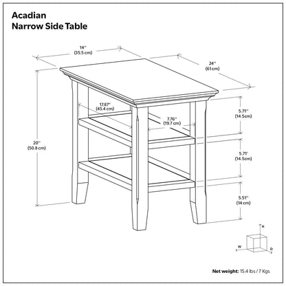 Acadian - Narrow Side Table - Rustic Brown