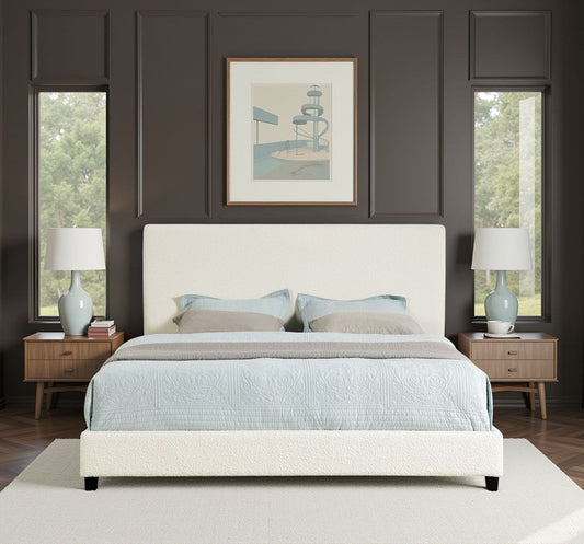 Platform Bed & Upholstered Headboard