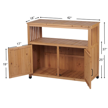 Patio Bar Table Set With Storage