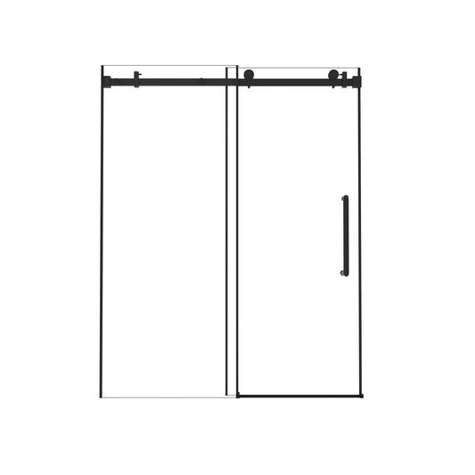 Frameless Single Sliding Shower Door, Square Tube Track
