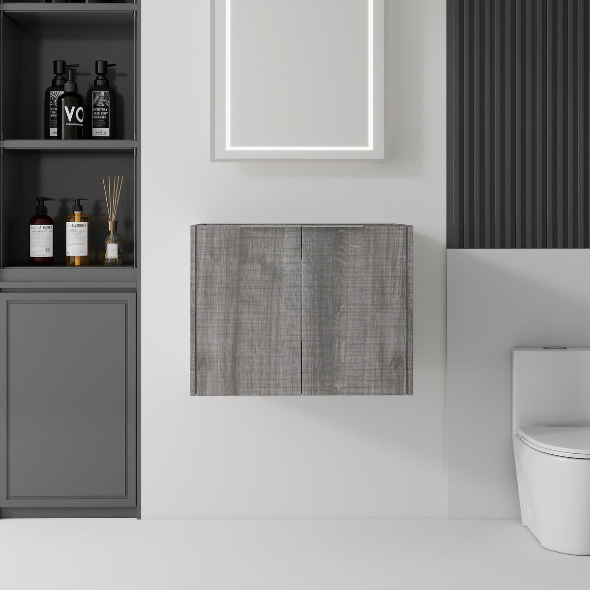Floating Bathroom Vanity Cabinet With Soft Close Double Doors, Spacious Interior Storage, Wall Mounted, Cabinet Only