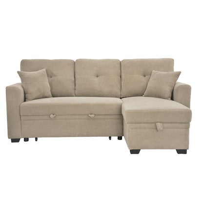 Sleeper Sectional With Pull Out Bed, Reversible Chaise