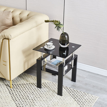 Tempered Glass Table With Storage