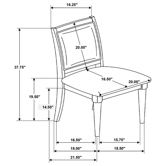Perkins - Upholstered Dining Side Chair (Set of 2) - Dark Brown