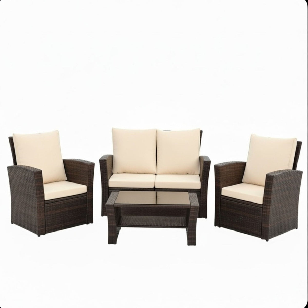 Modern Patio Set With Table And Cushions