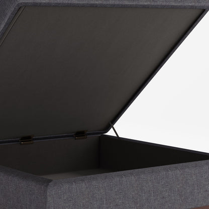 Owen - Square Coffee Table Storage Ottoman - Dark Gray