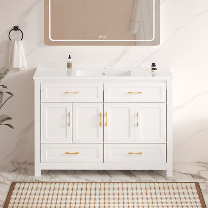 Bathroom Vanity With Sink Combo, 4 Soft Close Doors And 4 Drawers