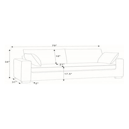 Upholstered Sofa With Toss Pillows - Dark Gray