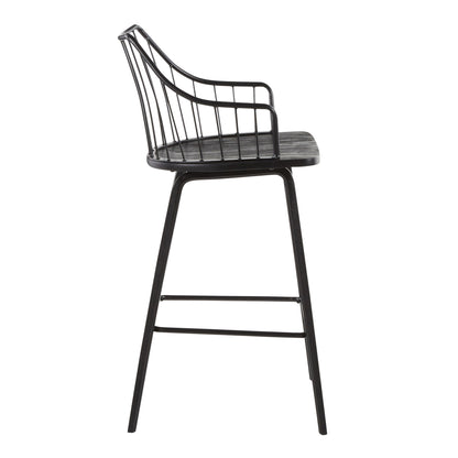 Winston - Farmhouse Counter Stool - Black