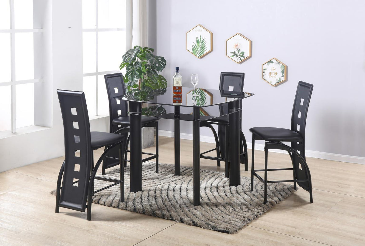 D322 - Pub Chairs (Set of 2) - Black