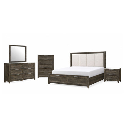 Melissa - 5 Piece Storage Bedroom Set With Padded Headboard
