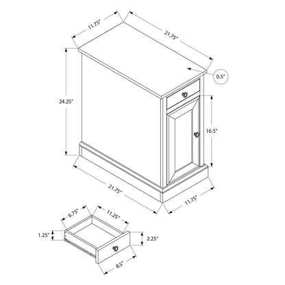 Accent End Table, Storage Drawer, Versatile Design - Espresso