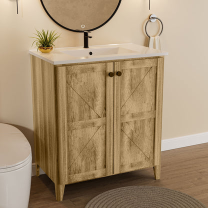 Folding Floor Cabinet With Sink - Antique Gray